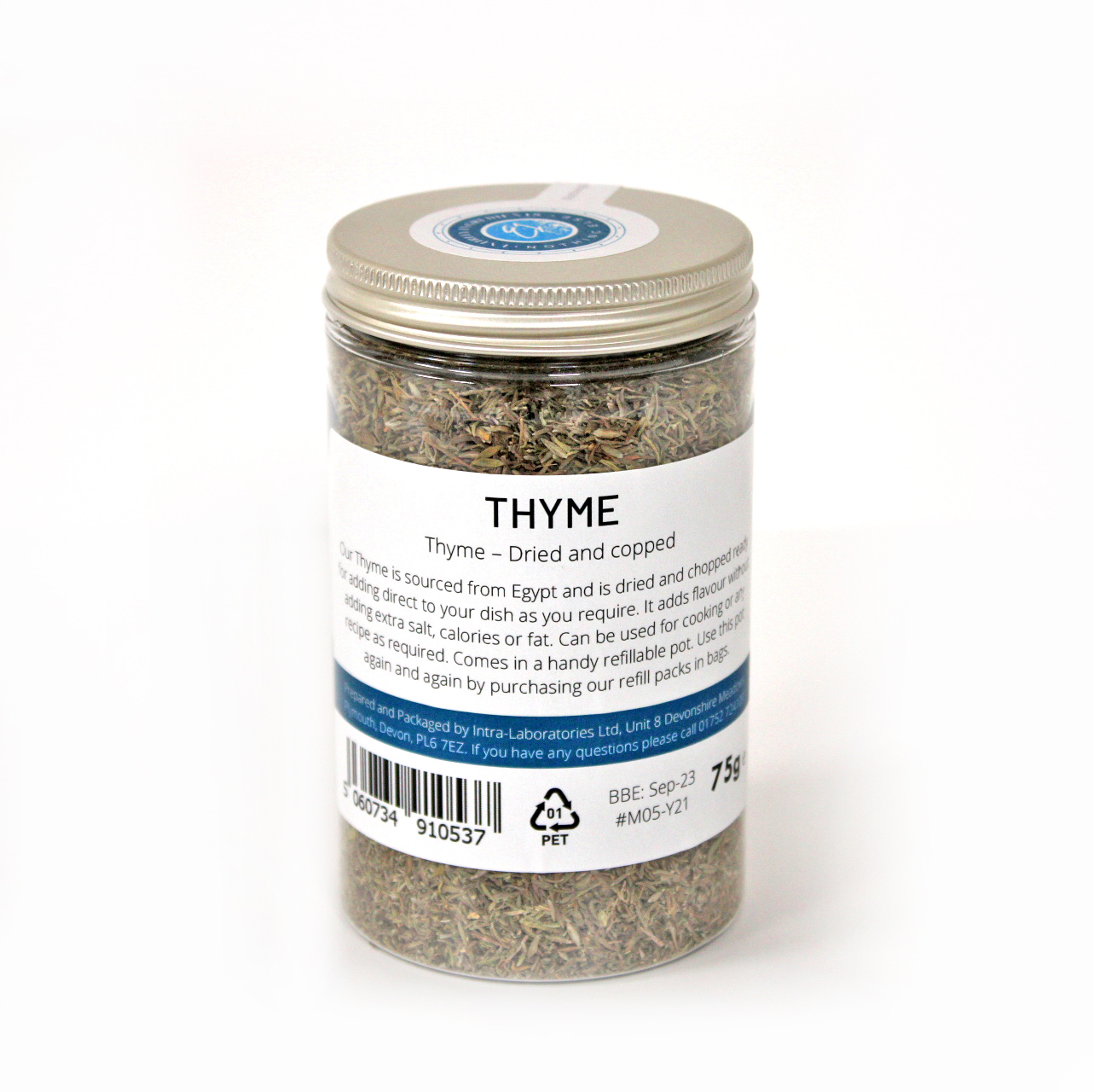 Thyme Dried & Chopped 75g Pot
